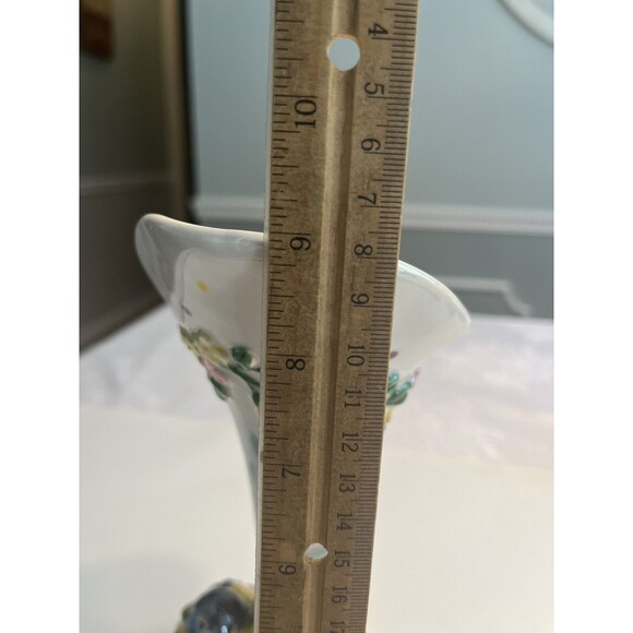 A Birds Flight Goldfinch Floral Iridescent Ceramic Vase - Picture 8 of 14